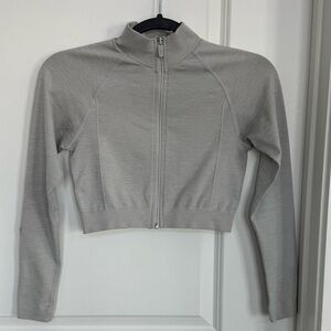 Alphalete Gray Zip-Up Cropped Jacket